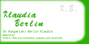 klaudia berlin business card